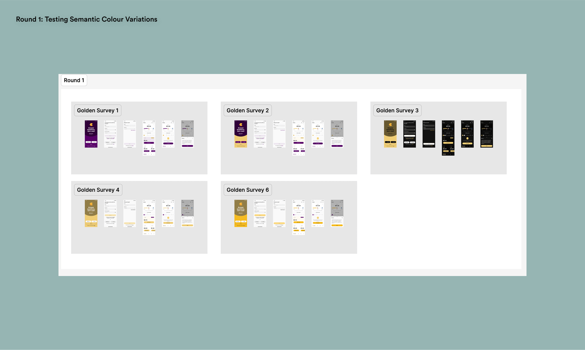 Round 1: Testing Semantic Colour Variations