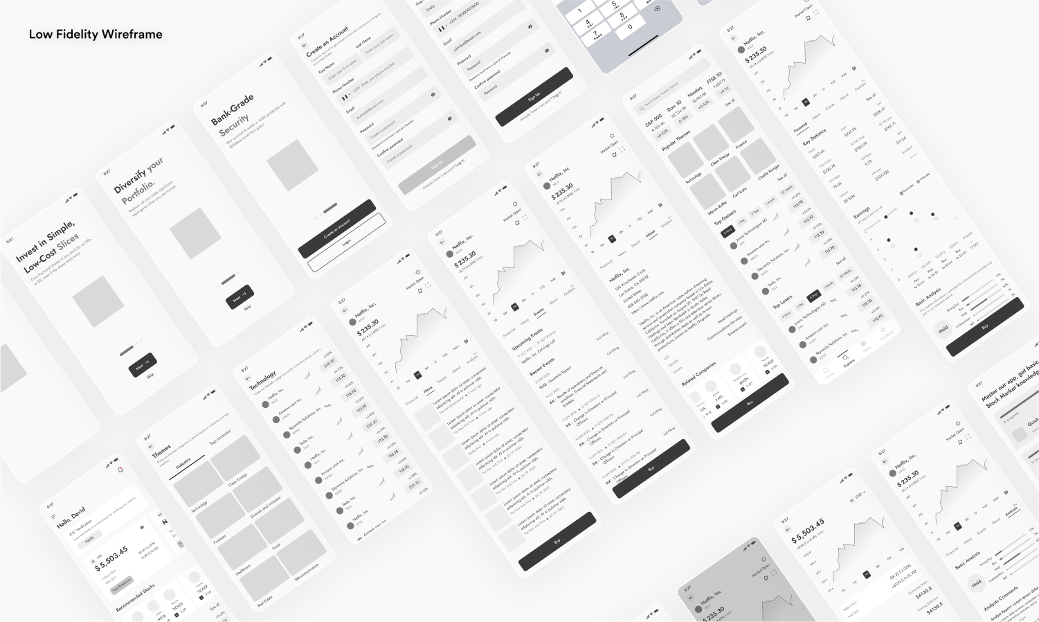 Low Fidelity Wireframe